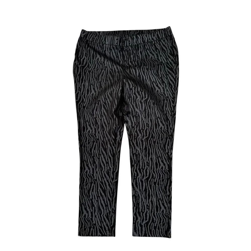 Soft Surroundings Women's Pull-On Pants Mixte Stretch Black/Gray size L